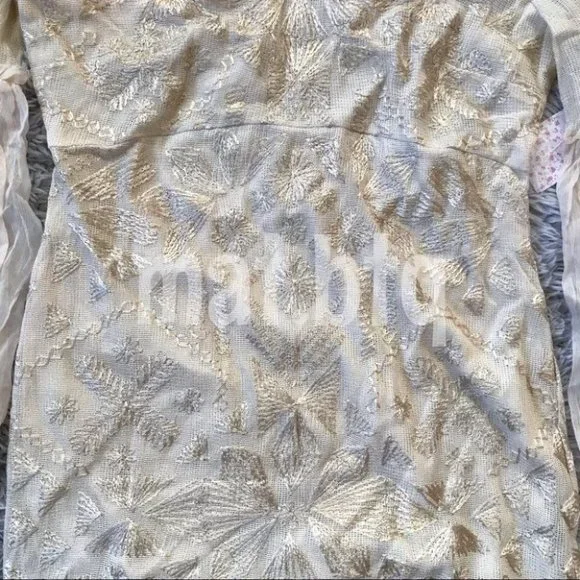 Free People Cleo Embroidered Bell Sleeve High Neck Mini Dress - Picture 3 of 7